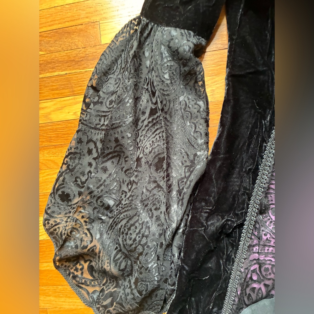 90s Lip Service Black and Purple Long Sleeve Romantic whimsygoth gown - Picture 5 of 10